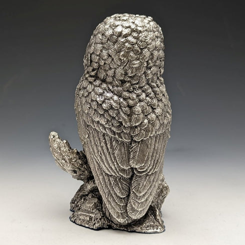 純銀張り彫刻 フクロウ オブジェ 385g 英国 カントリーアーティスト社